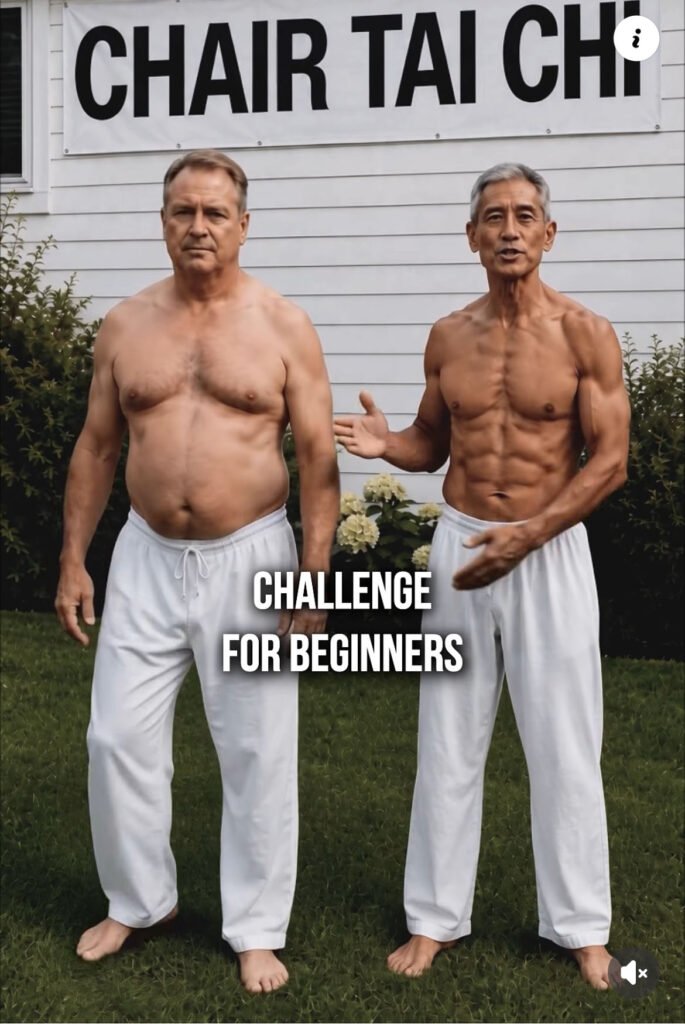 AI generated photo of Tai Chi master with his apprentice